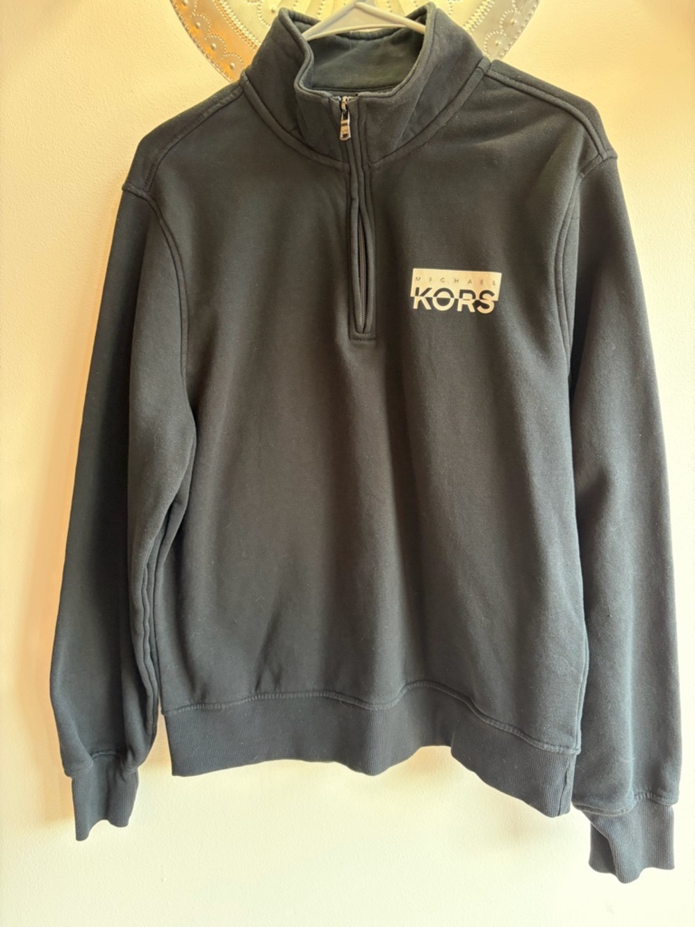 Michael Kors Men's Black Half-Zip Pullover with Logo